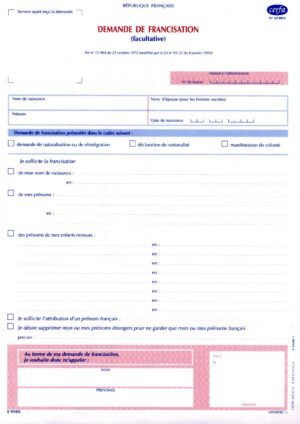 Demande de Francisation